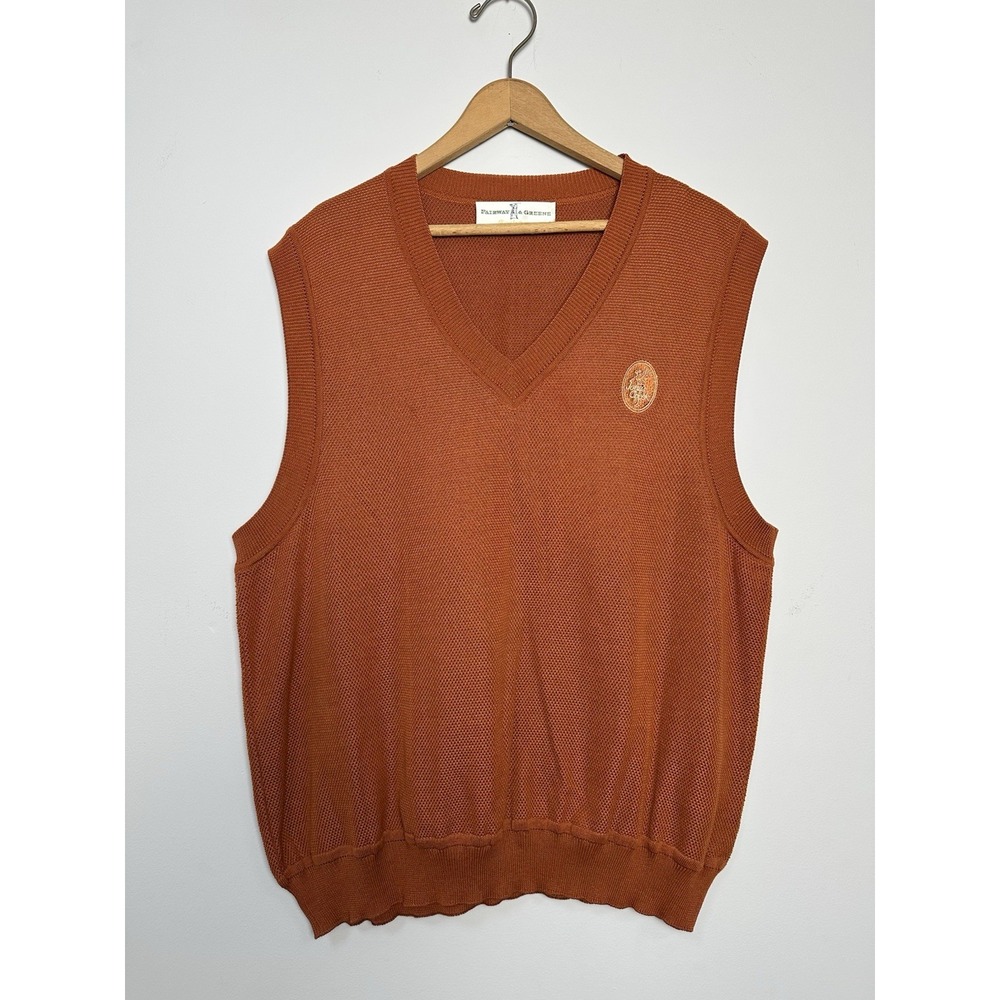 Fairway and Greene 100% Pima Cotton Sweater Vest Jones Creek Golf‎ Course Preppy